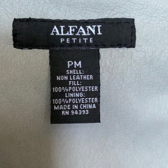 🌹NWT Alfani Petites Pleather Jacket Petite Medium - Picture 8 of 10